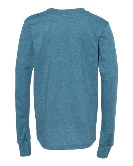 BELLA + CANVAS Youth Heather CVC Long Sleeve Tee Youth Apparel Shirts & Tops