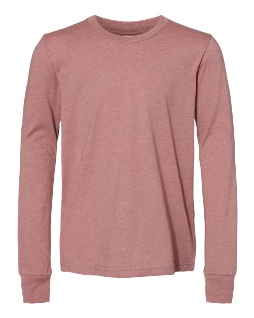 BELLA + CANVAS Youth Heather CVC Long Sleeve Tee Youth Apparel Shirts & Tops