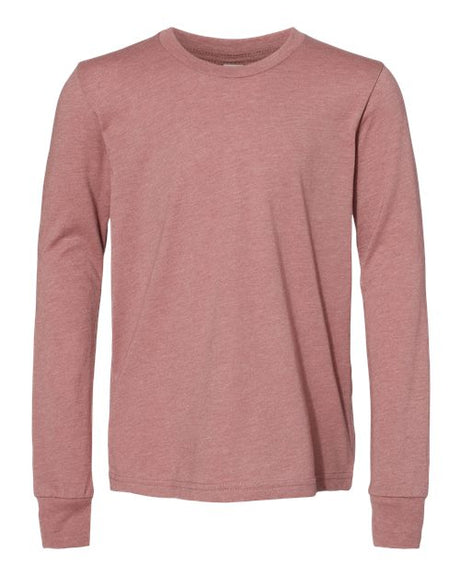 BELLA + CANVAS Youth Heather CVC Long Sleeve Tee Youth Apparel Shirts & Tops