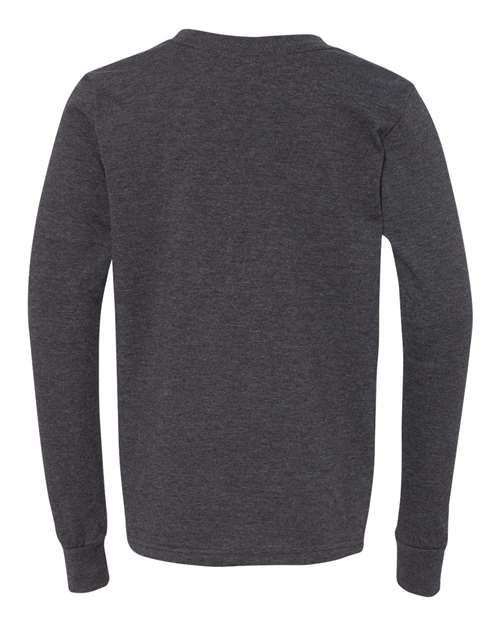 BELLA + CANVAS Youth Heather CVC Long Sleeve Tee Youth Apparel Shirts & Tops