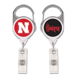 Wincraft Nebraska Cornhuskers Premium Retractable Badge Holder Fan Gear NCAA Nebraska Cornhuskers