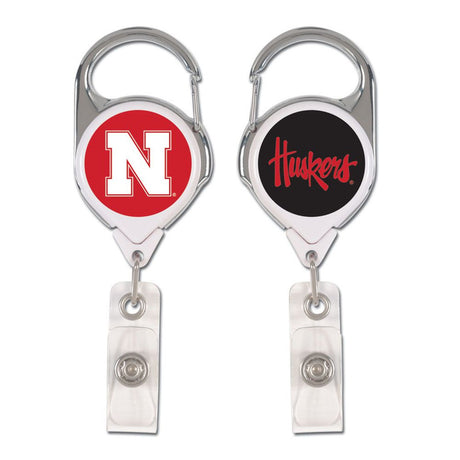 Wincraft Nebraska Cornhuskers Premium Retractable Badge Holder Fan Gear NCAA Nebraska Cornhuskers