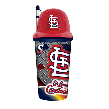 Mojo Licensing St. Louis Cardinals 32oz Plastic Helmet Cup with Straw Fan Gear MLB St. Louis Cardinals