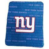 Logo Brands New York Giants Classic Fleece Blanket 50x60 Fan Gear MLB New York Giants