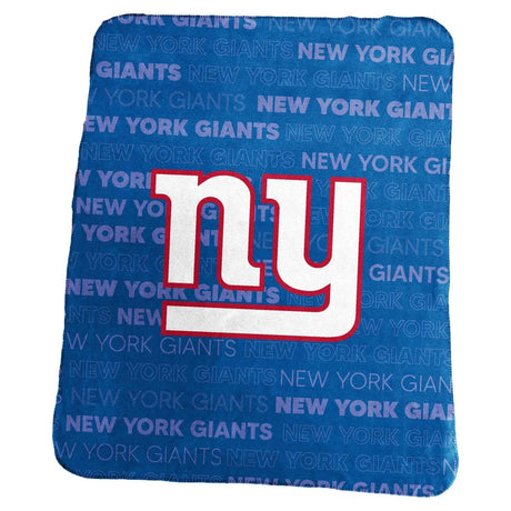Logo Brands New York Giants Classic Fleece Blanket 50x60 Fan Gear MLB New York Giants