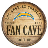 Wincraft Los Angeles Chargers 14 Inch Round Barrel Top Design Wood Sign Fan Gear NFL Los Angeles Chargers