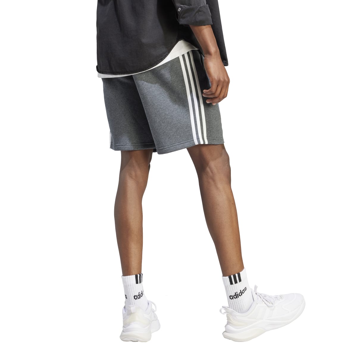 adidas Men's 3-Stripes Fleece Shorts Tall Mens Apparel Shorts