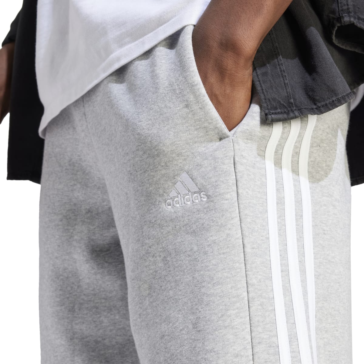 adidas Men's 3-Stripes Fleece Shorts Tall Mens Apparel Shorts