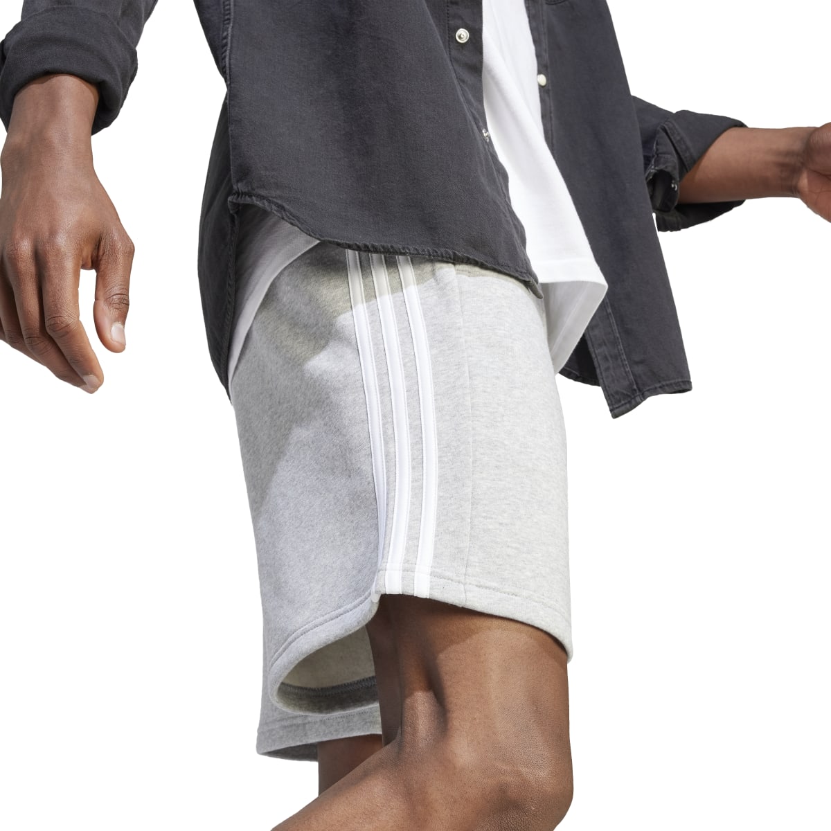 adidas Men's 3-Stripes Fleece Shorts Tall Mens Apparel Shorts