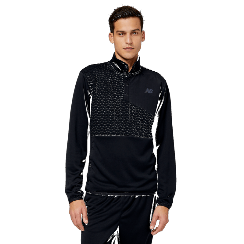 New Balance Men's Heatloft 1/4 Button Snap Top Mens Apparel Shirts & Tops
