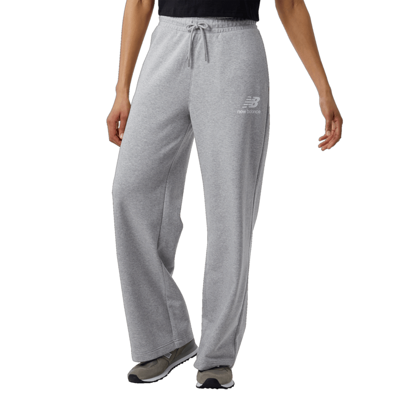 New Balance Women's Essentials Stacked Logo French Terry Wide Legged Sweatpant Womens Apparel Pants & Sweatpants