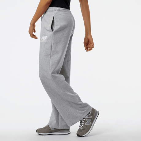 New Balance Women's Essentials Stacked Logo French Terry Wide Legged Sweatpant Womens Apparel Pants & Sweatpants