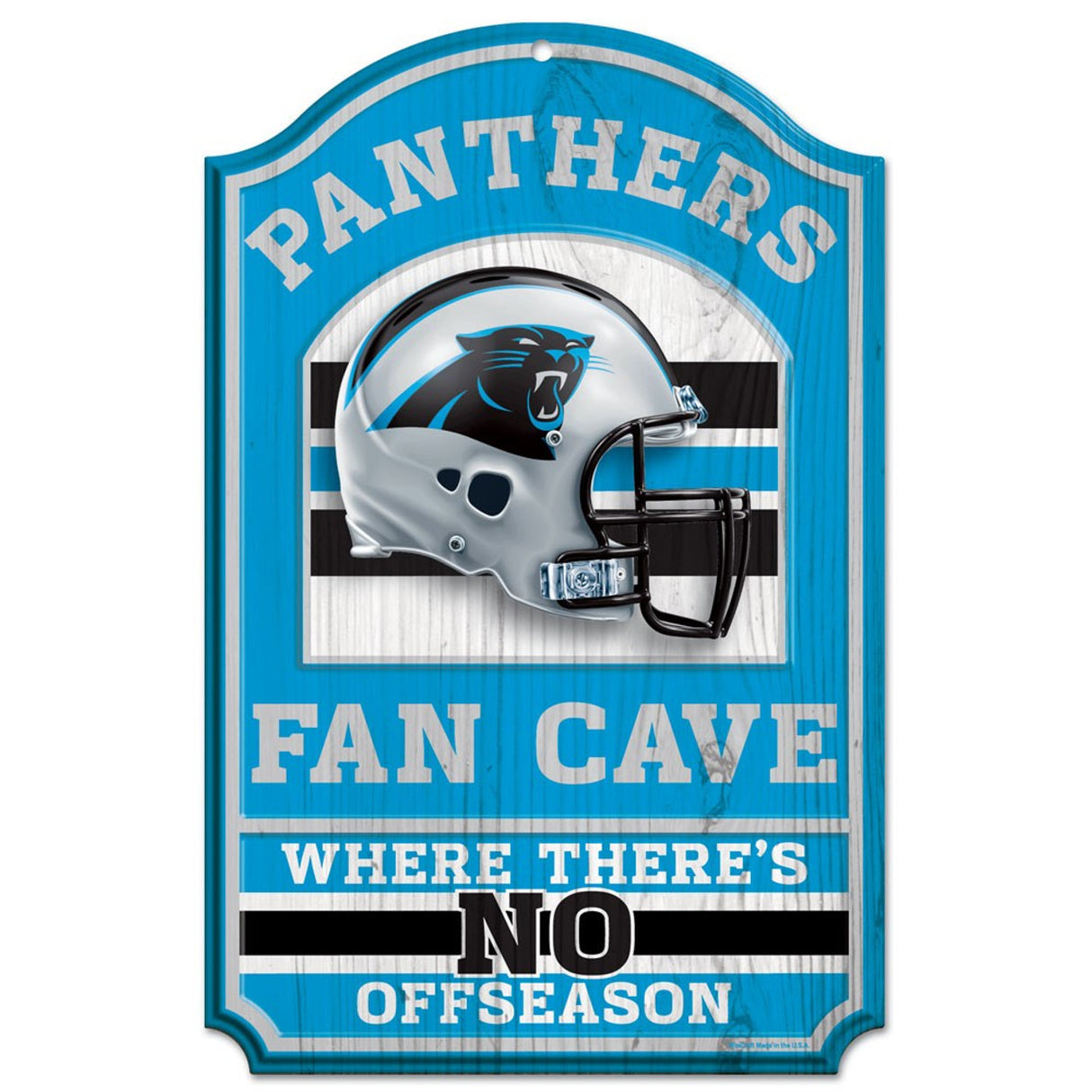 Wincraft Carolina Panthers Fan Cave Design Wood Sign 11"x17" Fan Gear NFL Carolina Panthers