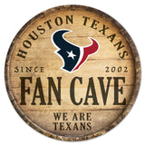 Wincraft Houston Texans 14 Inch Round Barrel Top Design Wood Sign Fan Gear NFL Houston Texans