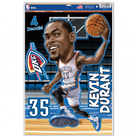 Wincraft Oklahoma City Thunder Multi Use Kevin Durant Caricature Design Decal 11x17 Fan Gear NBA Oklahoma City Thunder