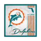 Fan Creations Miami Dolphins Album Design Wood Sign 10x10 Fan Gear NFL Miami Dolphins