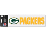 Wincraft Green Bay Packers Color Wordmark Perfect Cut Decal 3x10 Fan Gear NFL Green Bay Packers