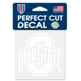Wincraft Ohio State Buckeyes White Perfect Cut Decal 4x4 Fan Gear NCAA Ohio State Buckeyes