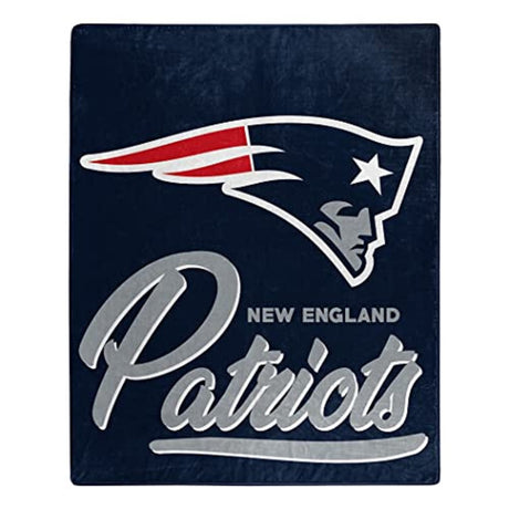 Northwest Company New England Patriots Raschel Signature Design Blanket 50x60 Fan Gear NFL New England Patriots