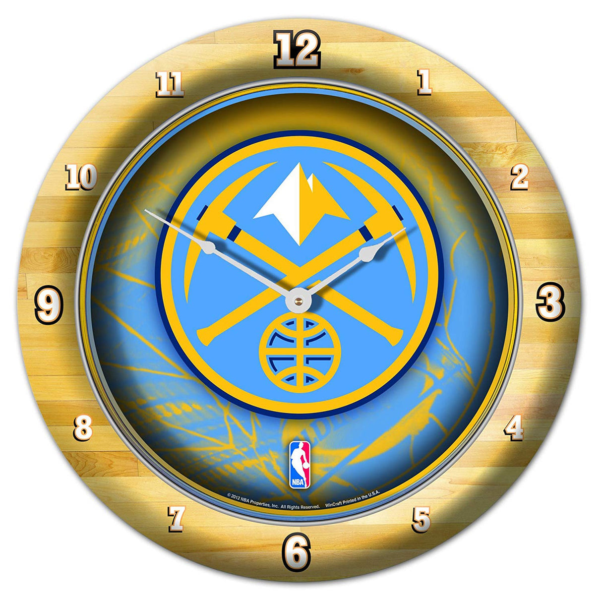 Wincraft Denver Nuggets Chrome Round Wall Clock Fan Gear NBA Denver Nuggets