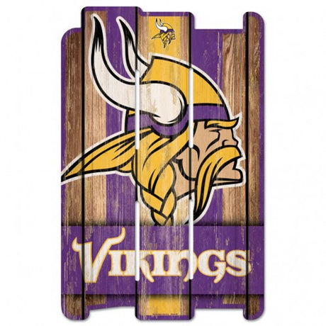 Wincraft Minnesota Vikings Fence Style Wood Sign 11x17 Fan Gear NFL Minnesota Vikings