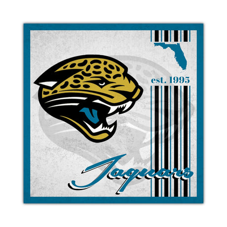 Fan Creations Jacksonville Jaguars Album Design Wood Sign 10x10 Fan Gear NFL Jacksonville Jaguars
