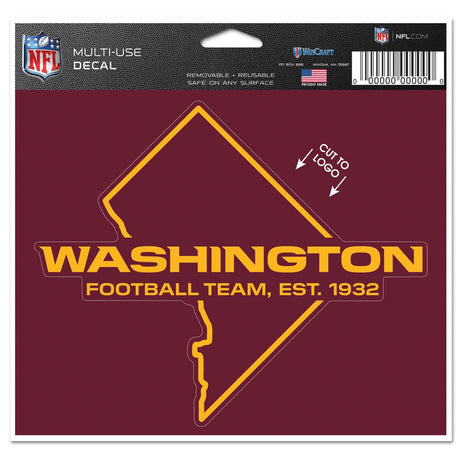 Wincraft Washington Commanders Logo Multi Use Color Decal 5x6 Fan Gear NFL Washington Commanders