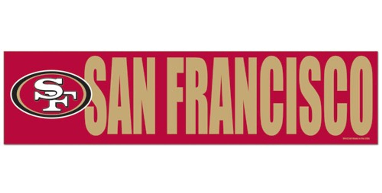 Wincraft San Francisco 49ers Bumper Sticker Decal Fan Gear NFL San Francisco 49ers