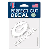 Wincraft Georgia Bulldogs White Perfect Cut Decal 4x4 Fan Gear NCAA Georgia Bulldogs