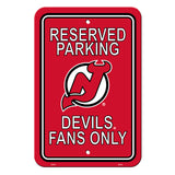 Fremont Die New Jersey Devils Plastic Reserved Parking Style Sign 12x18 Fan Gear NHL New Jersey Devils