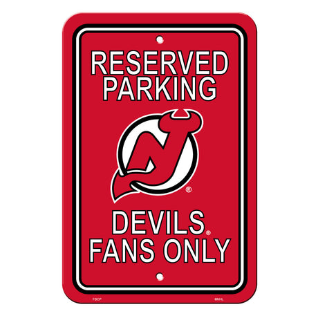 Fremont Die New Jersey Devils Plastic Reserved Parking Style Sign 12x18 Fan Gear NHL New Jersey Devils