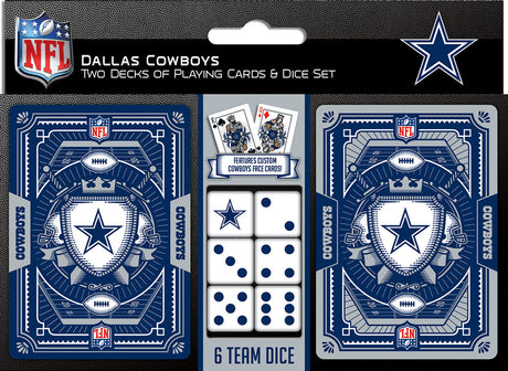 Masterpieces Puzzle Company Dallas Cowboys Playing Cards and Dice Set Fan Gear NFL Dallas Cowboys