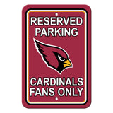 Fremont Die Arizona Cardinals Plastic Reserved Parking Style Sign 12x18 Fan Gear NFL Arizona Cardinals