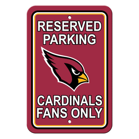 Fremont Die Arizona Cardinals Plastic Reserved Parking Style Sign 12x18 Fan Gear NFL Arizona Cardinals