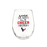 Evergreen Enterprises Houston Texans 17oz Stemless Wine Glass Fan Gear NFL Houston Texans