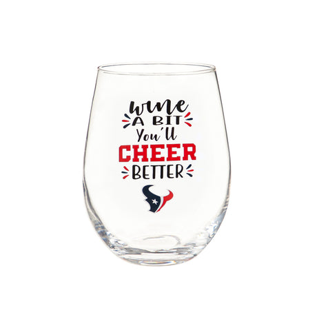 Evergreen Enterprises Houston Texans 17oz Stemless Wine Glass Fan Gear NFL Houston Texans