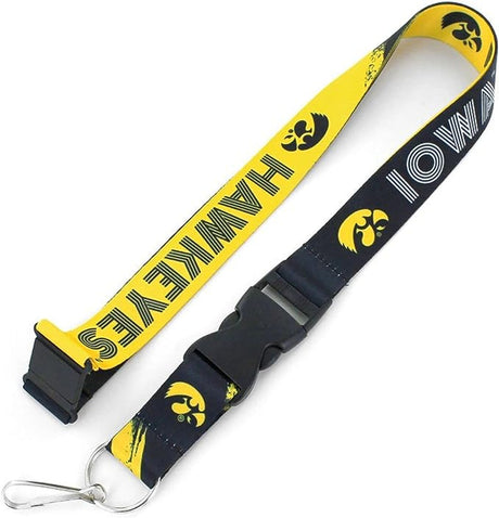 Aminco Iowa Hawkeyes Breakaway Style Crossfire Design Lanyard Fan Gear NCAA Iowa Hawkeyes
