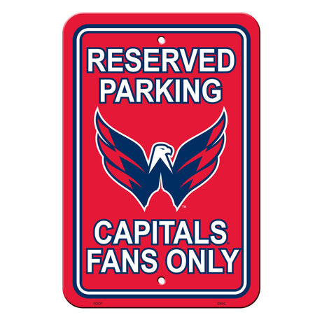 Fremont Die Washington Capitals Plastic Reserved Parking Style Sign 12x18 Fan Gear NHL Washington Capitals