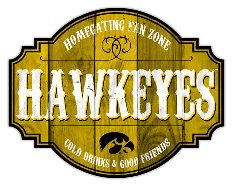 Fan Creations Iowa Hawkeyes 12 Inch Homegating Tavern Wood Sign Fan Gear NCAA Iowa Hawkeyes