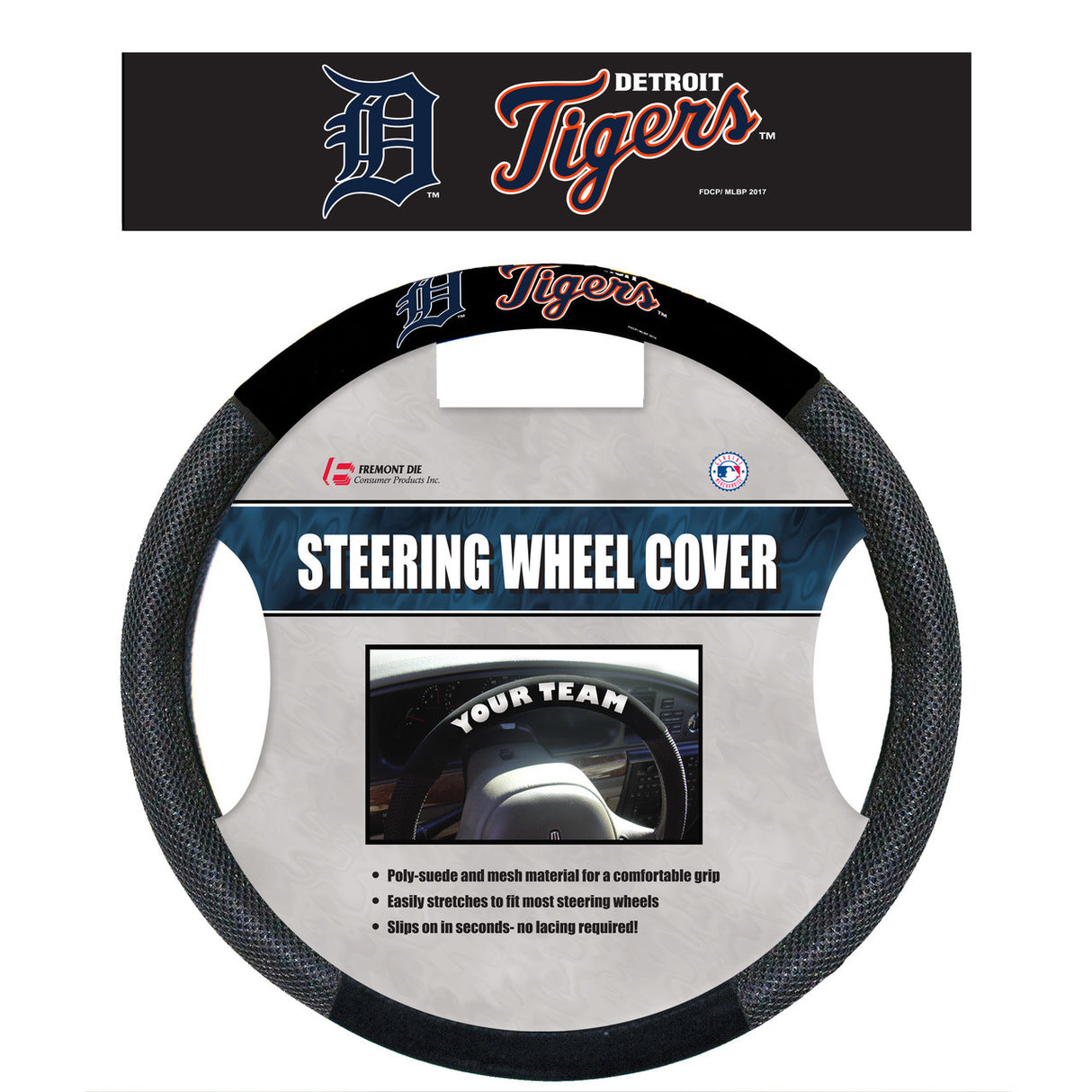 Fremont Die Detroit Tigers Mesh Steering Wheel Cover Fan Gear MLB Detroit Tigers