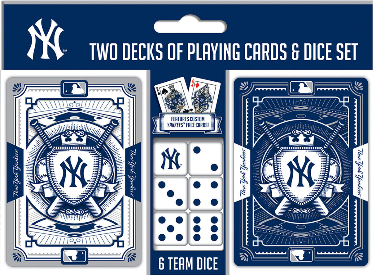 Masterpieces Puzzle Company New York Yankees Playing Cards and Dice Set Fan Gear MLB New York Yankees