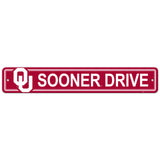 Fremont Die Oklahoma Sooners Plastic Street Style Sign 4x24 Fan Gear NCAA Oklahoma Sooners