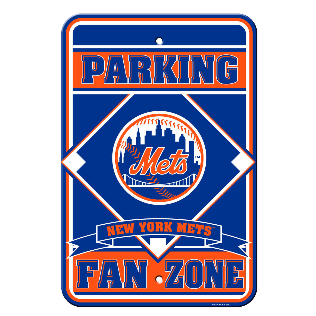 Fremont Die New York Mets Plastic Fan Zone Parking Style Sign 12x18 Fan Gear MLB New York Mets