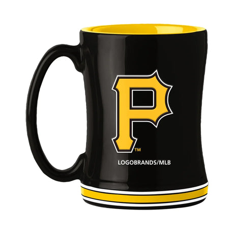 Logo Brands Pittsburgh Pirates 14oz Team Color Sculpted Relief Coffee Mug Fan Gear MLB Pittsburgh Pirates