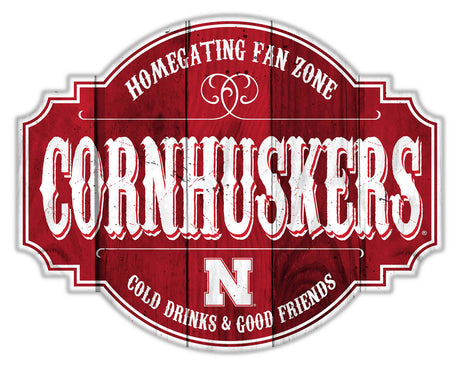 Fan Creations Nebraska Cornhuskers 12 Inch Homegating Tavern Wood Sign Fan Gear NCAA Nebraska Cornhuskers