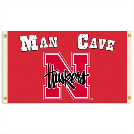 BSI Products Nebraska Cornhuskers Man Cave Flag 3x5 Fan Gear NCAA Nebraska Cornhuskers