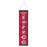 Wincraft Cincinnati Reds Heritage Evolution Design Wool Banner 8x32 Fan Gear MLB Cincinnati Reds