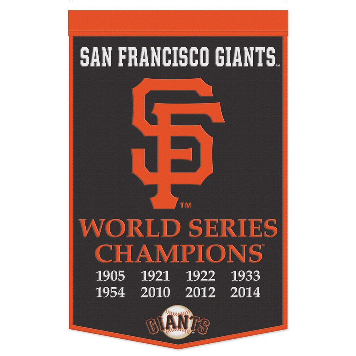 Wincraft San Francisco Giants Dynasty Champ Design Wool Banner 24x38 Fan Gear MLB San Francisco Giants