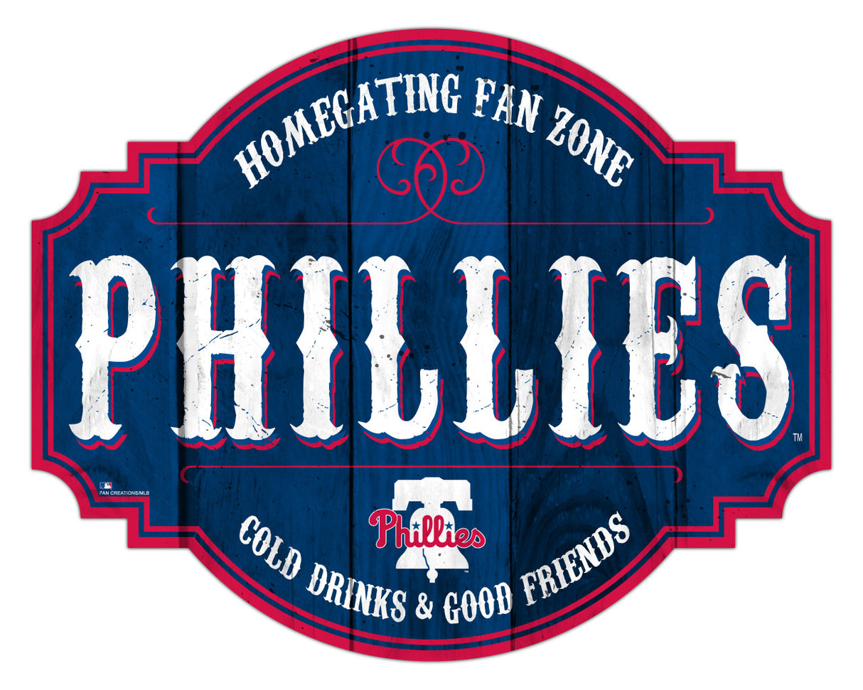 Fan Creations Philadelphia Phillies 12 Inch Homegating Tavern Wood Sign Fan Gear MLB Philadelphia Phillies