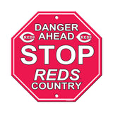 Fremont Die Cincinnati Reds Plastic Stop Style Sign 12x12 Fan Gear MLB Cincinnati Reds